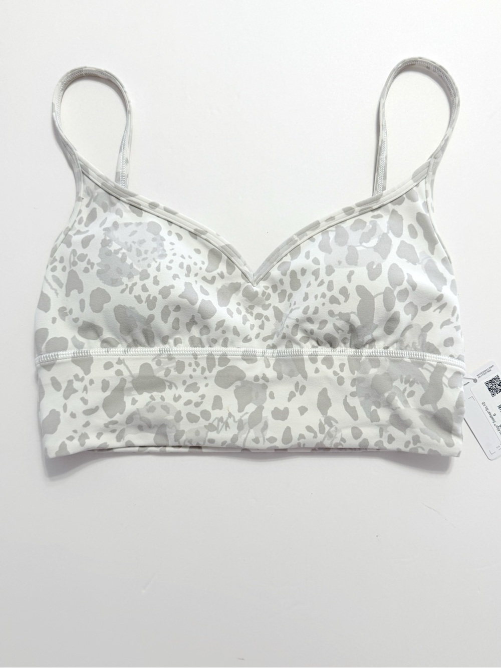 Lululemon white gray cheetah leopard print align sweetheart bra - Picture 1 of 8